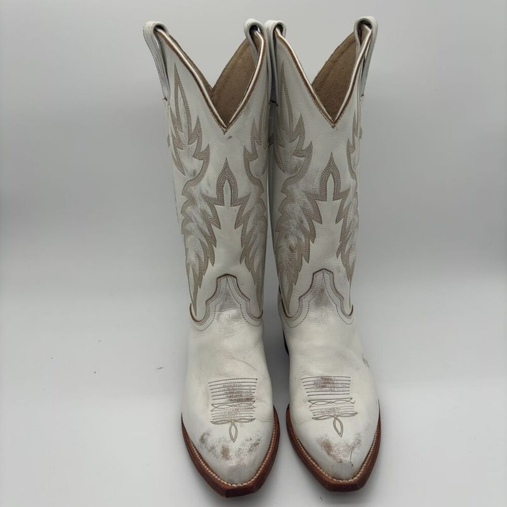 Idyllwind White Leather Western Heeled Cowboy Boots- Snip toe - Picture 2 of 7